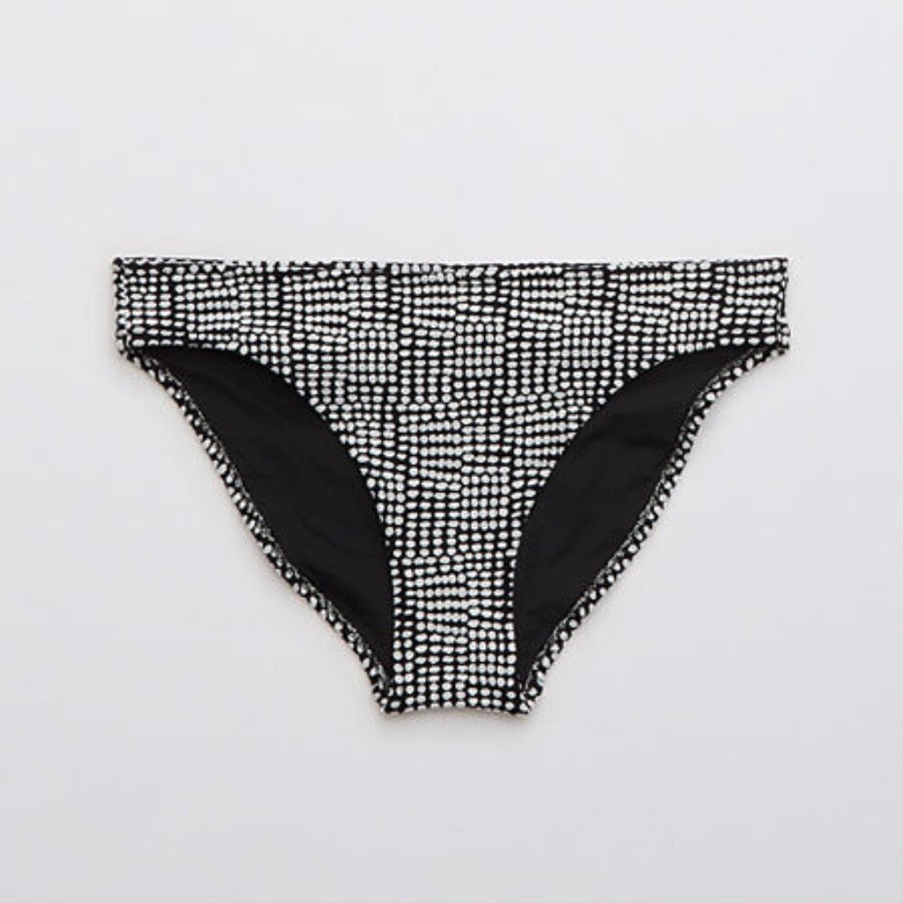BOGO NWT Aerie Jacquard Bikini Bottom True Black Size Small - Picture 1 of 3